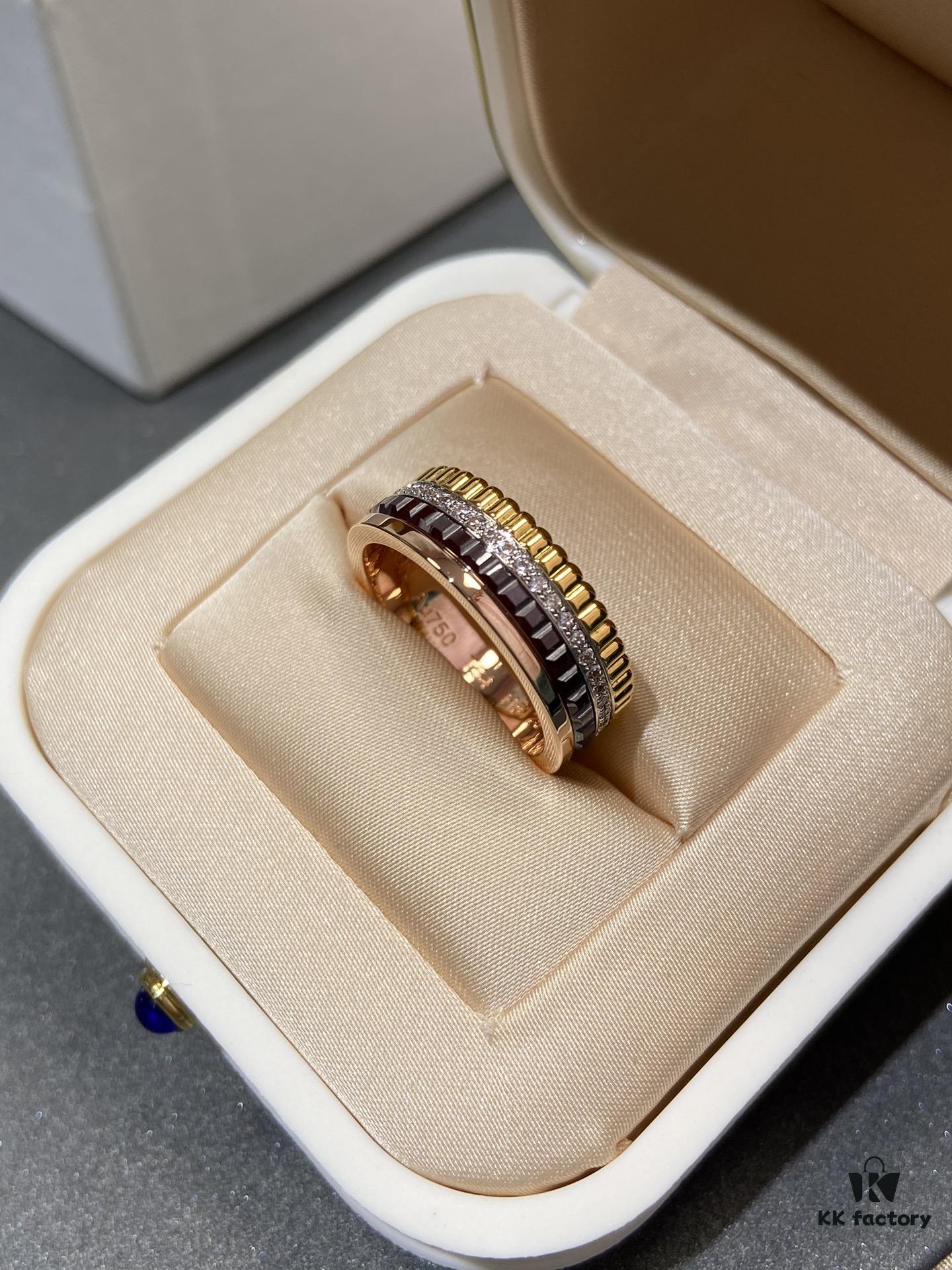 Black + Rose Gold + Diamond + White Gold Two-Tone