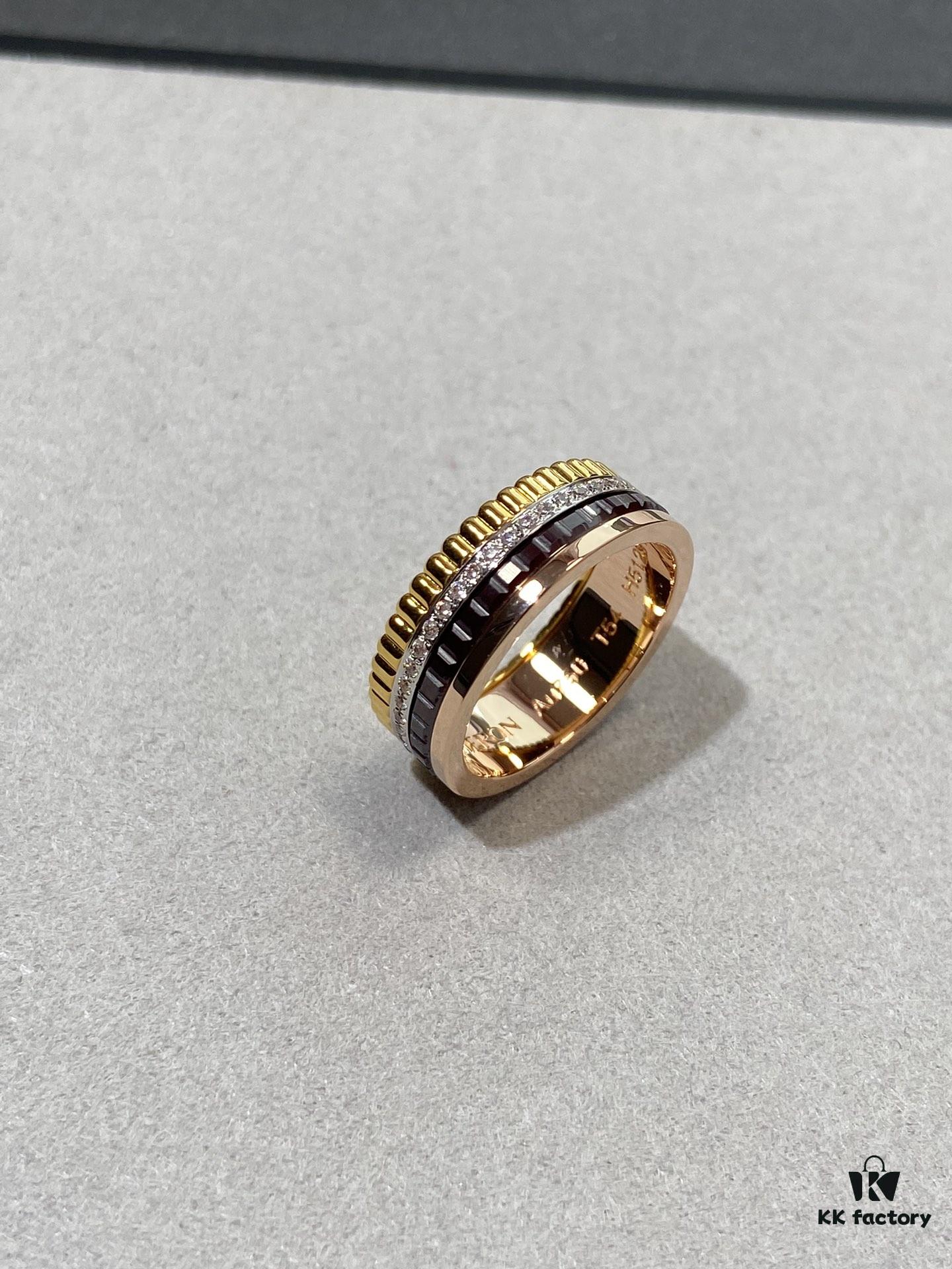 Black + Rose Gold + Diamond + White Gold Two-Tone