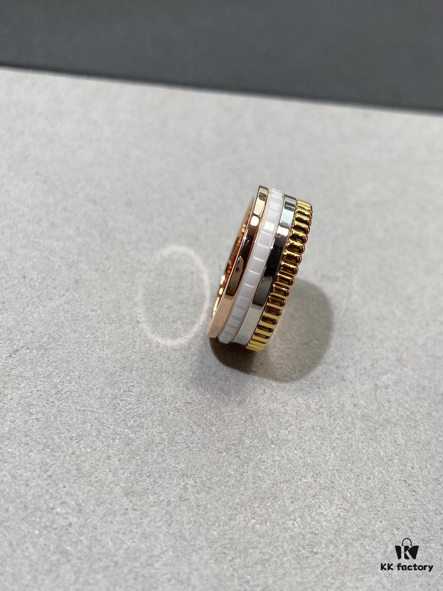 69300cad12f62673a6fabe0d White Ceramic + Rose Gold + White Gold Two-Tone Boucheron Wedding Bands