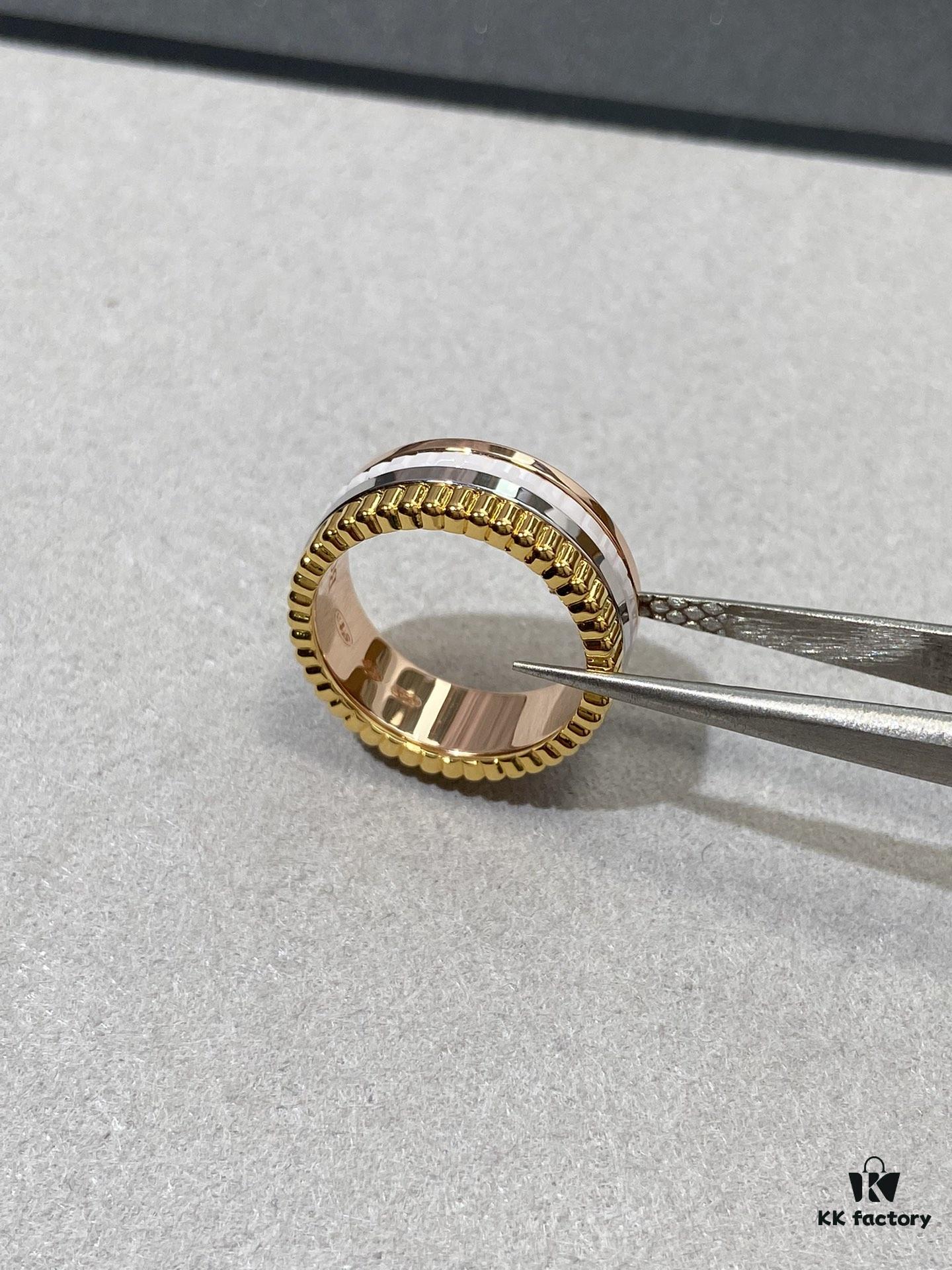 69300cb212f62673a6fabe15 White Ceramic + Rose Gold + White Gold Two-Tone Boucheron Wedding Bands