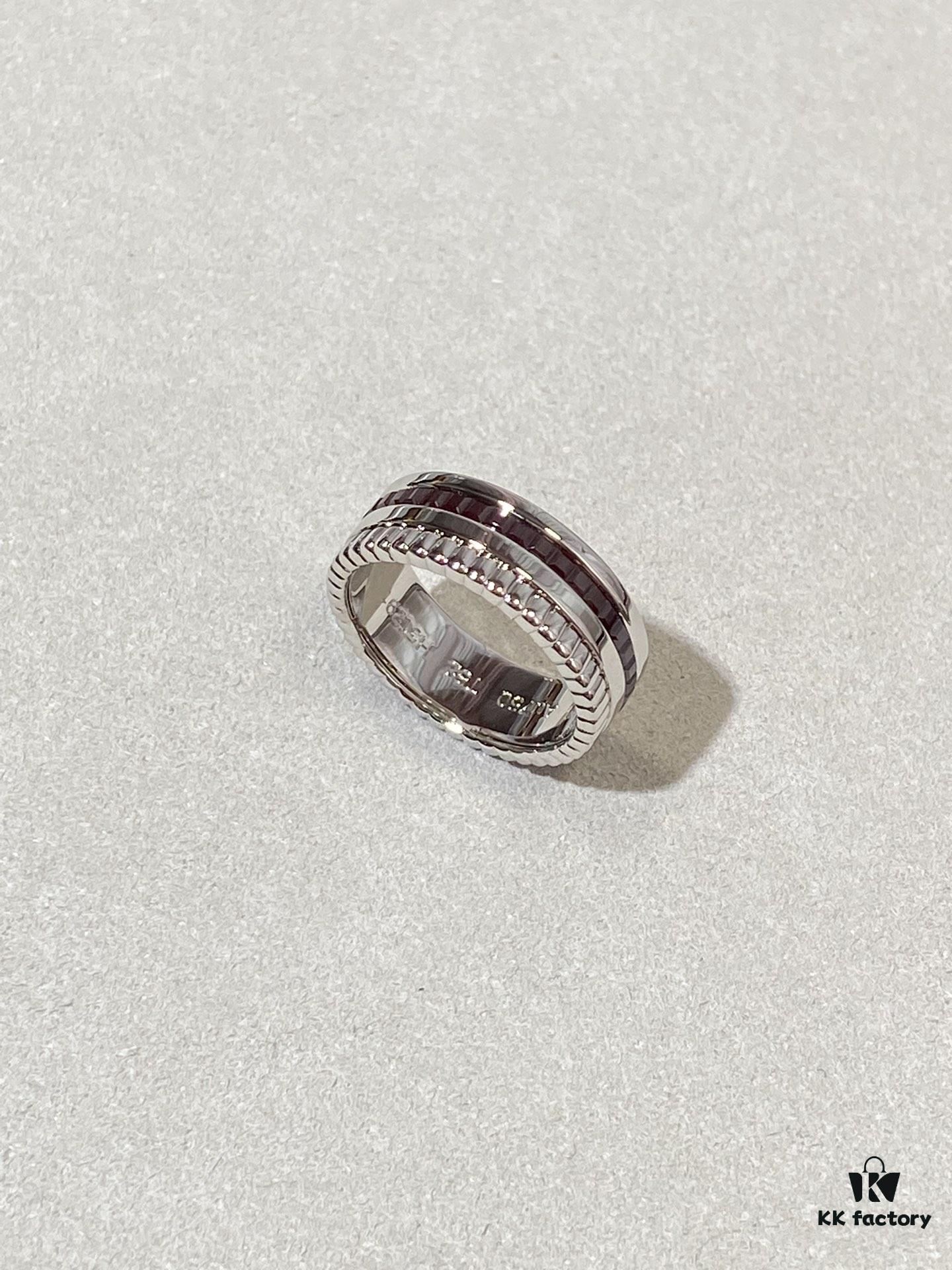 Black Brown + White Gold Two-Tone, Dark Brown Ceramic Diamond-Free Polished Surface