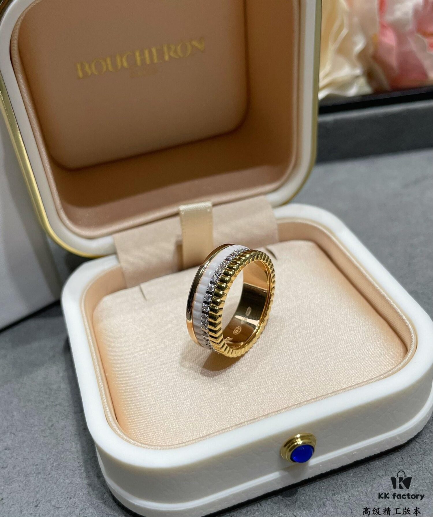 69300ccf12f62673a6fabe45 Boucheron White Ceramic Ring 💍 Boucheron Quatre Collection Classic Piece 👍