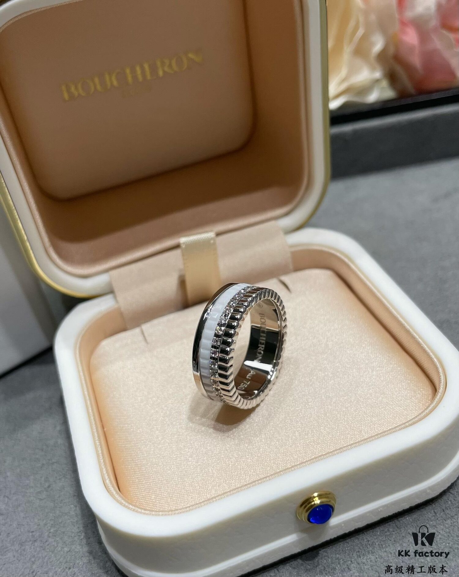 69300cd212f62673a6fabe4b Boucheron White Ceramic Ring 💍 Boucheron Quatre Collection Classic Piece 👍
