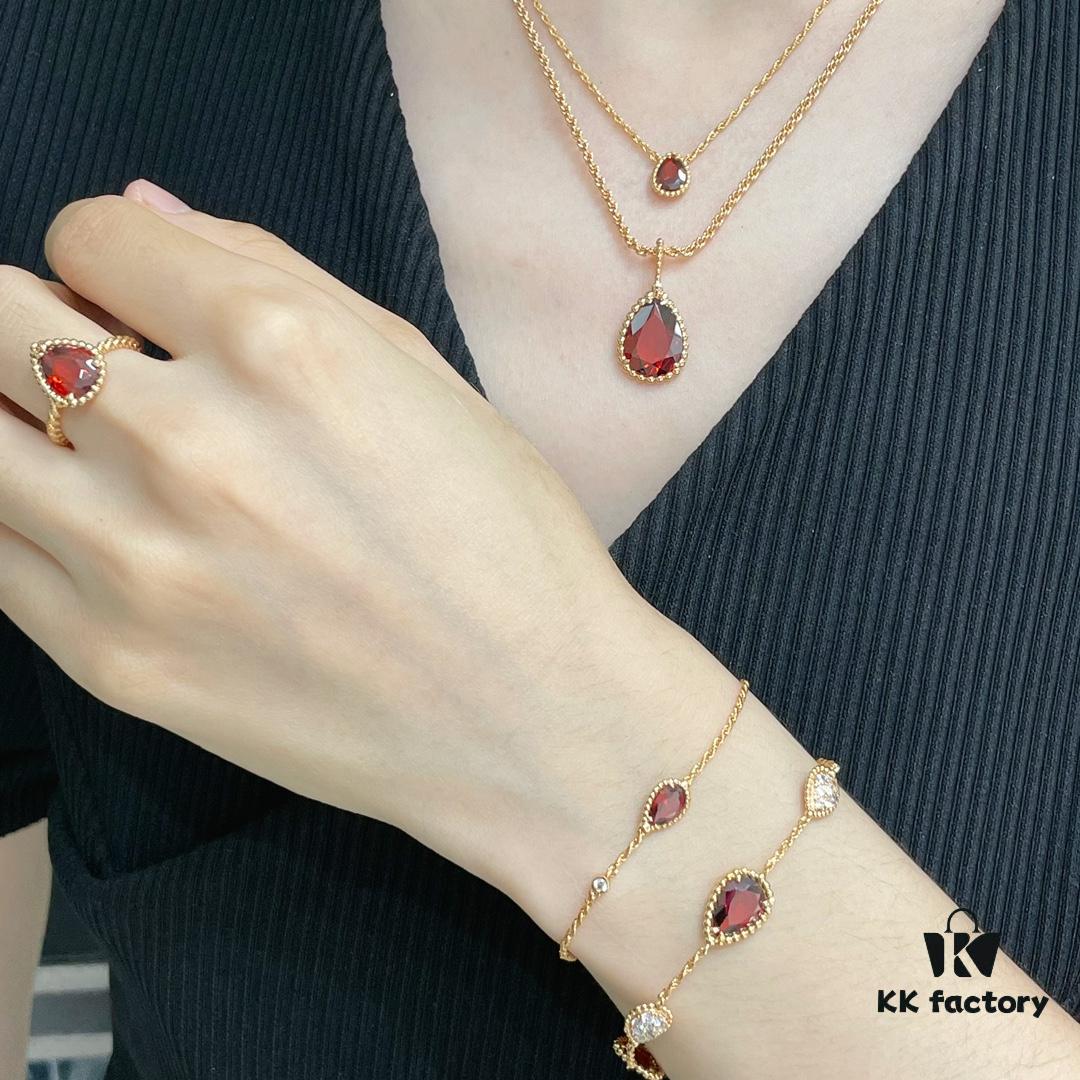 69300cd512f62673a6fabe4e Boucheron Garnet Single Teardrop Necklace, Bohemian Teardrop Inspired by 'Love and Protection'