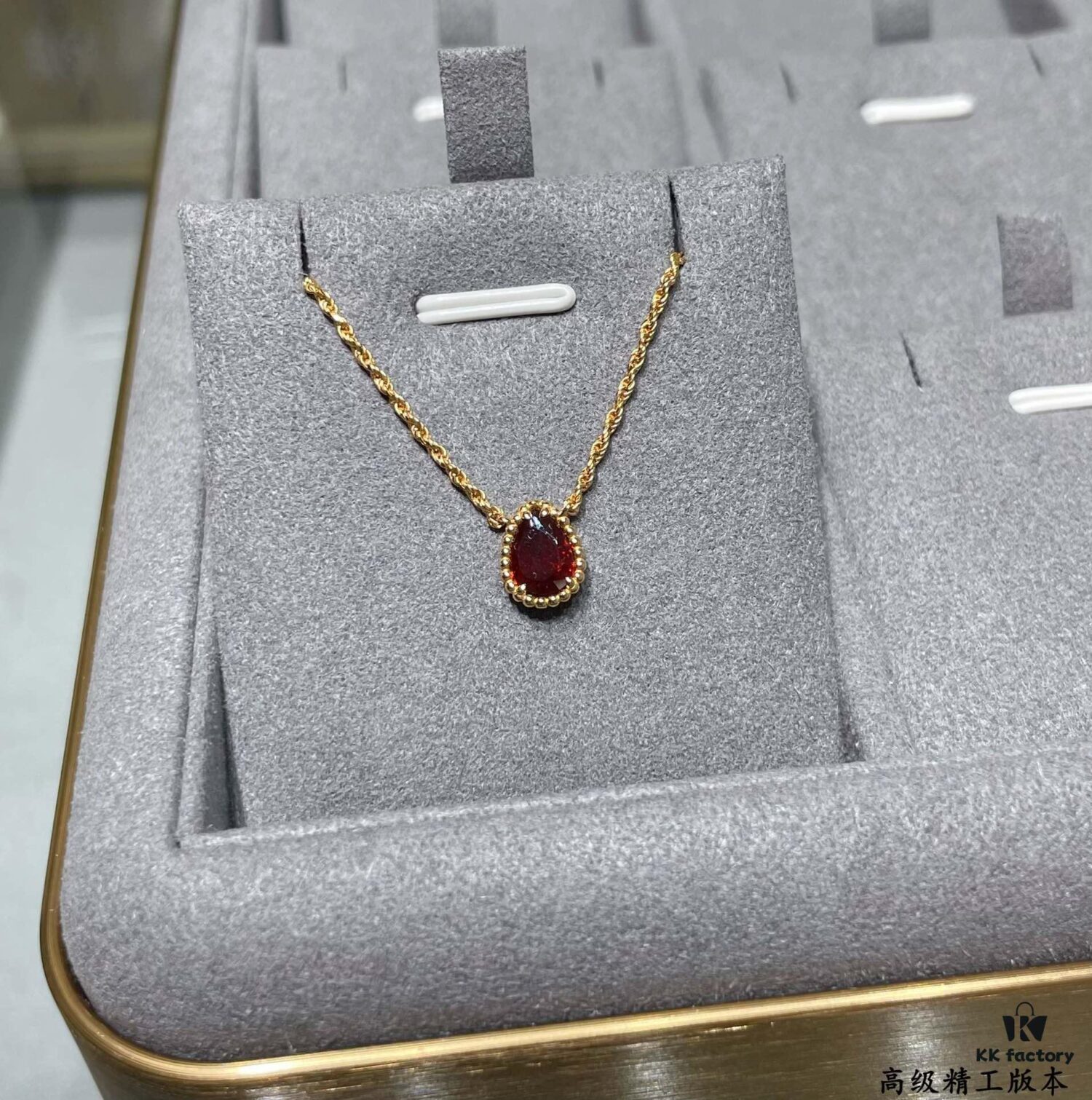 69300cd812f62673a6fabe54 Boucheron Garnet Single Teardrop Necklace, Bohemian Teardrop Inspired by 'Love and Protection'