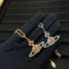 Vivienne Saturn Colored Diamond Full-Pavé Necklace