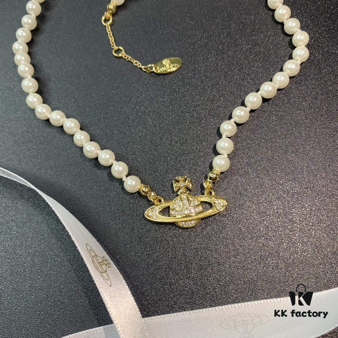 69300d3712f62673a6fabf0c Vivienne Westwood Saturn Pearl Necklace - Bracelet - Earrings