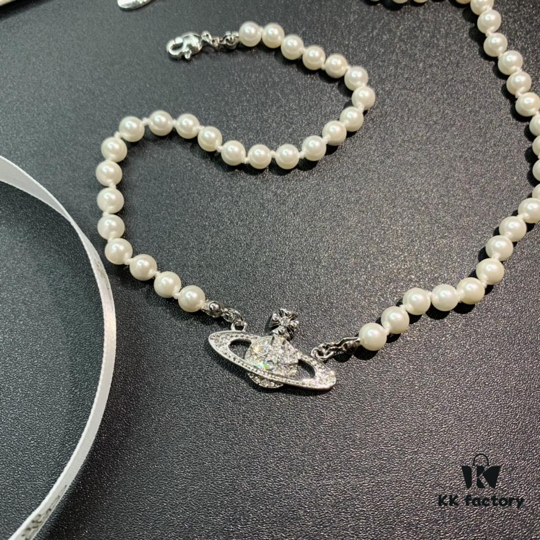 69300d3812f62673a6fabf0e Vivienne Westwood Saturn Pearl Necklace - Bracelet - Earrings