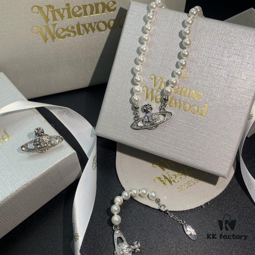 69300d3c12f62673a6fabf14 Vivienne Westwood Saturn Pearl Necklace - Bracelet - Earrings