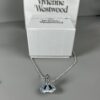 69300d3c12f62673a6fabf15 Vivienne Westwood Saturn Necklace in Silver and Blue with Gradient Small Diamonds