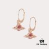 West Queen Gradient Crystal Earrings - Pink