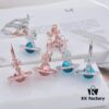 West Queen Gradient Crystal Earrings - Pink
