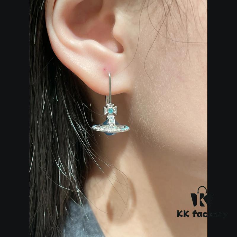 Vivienne Westwood Ongoing Gradient Crystal Earrings - Silver Blue