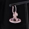 West Queen Gradient Crystal Earrings - Pink