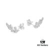 69300d5712f62673a6fabf55 West Queen Wheat Ear Zircon Saturn Stud Earrings - Symmetrical Silver