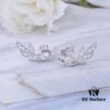 69300d5a12f62673a6fabf59 West Queen Wheat Ear Zircon Saturn Stud Earrings - Symmetrical Silver