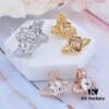 West Queen Heart-Shaped Zircon Stud Earrings - Gold