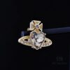 West Queen Heart-Shaped Zircon Stud Earrings - Gold