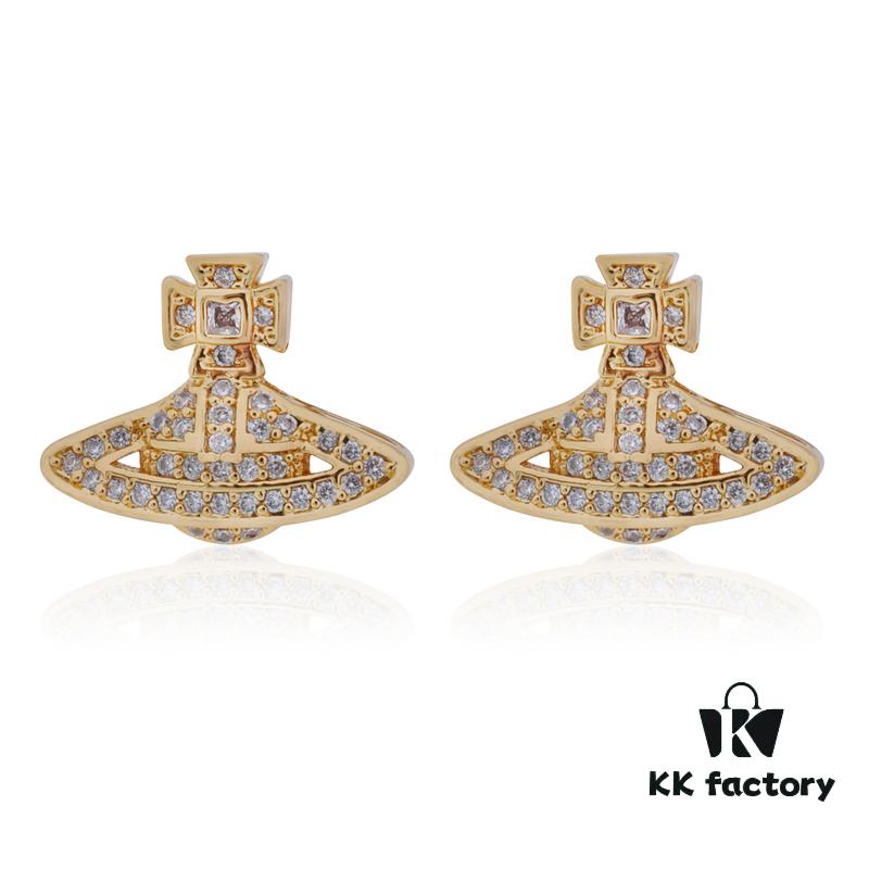 69300d6212f62673a6fabf68 Westminster Micro-Paved Zircon Saturn Stud Earrings - Gold