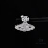 69300d6612f62673a6fabf6e Vivienne Westwood Micro Pave Zirconia Saturn Stud Earrings - Silver