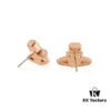 West Queen Zircon Heart Stud Earrings - Rose Gold Pink