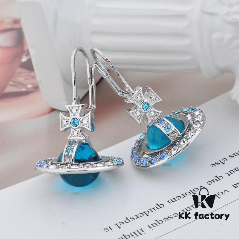 Vivienne Westwood Ongoing Gradient Crystal Earrings - Silver Blue