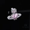 West Queen Zircon Heart Stud Earrings - Silver Tone
