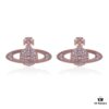 69300d7012f62673a6fabf80 West Queen Classic Full Diamond Stud Earrings - Rose Gold with White Diamonds