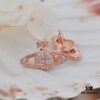 69300d7012f62673a6fabf82 West Queen Classic Full Diamond Stud Earrings - Rose Gold with White Diamonds