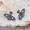 69300d7312f62673a6fabf85 Vivienne Westwood Classic Full Diamond Stud Earrings - Titanium Black