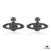 69300d7312f62673a6fabf87 Vivienne Westwood Classic Full Diamond Stud Earrings - Titanium Black