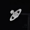 West Queen Classic Full Diamond Stud Earrings - Silver White Diamond
