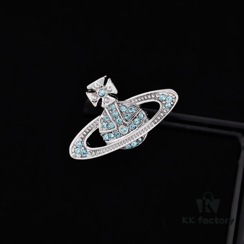 69300d7912f62673a6fabf92 Vivienne Westwood Classic Full-Pave Silver Blue Diamond Stud Earrings