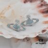 69300d7b12f62673a6fabf95 Vivienne Westwood Classic Full-Pave Silver Blue Diamond Stud Earrings