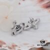 69300d7d12f62673a6fabf99 West Grandma Classic Full-Zirconia Stud Earrings - Silver Black Zirconia Saturn Plugs