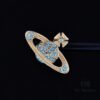 69300d7e12f62673a6fabf9b Vivienne Westwood Classic Full-Pavé Diamond Stud Earrings - Gold and Blue Diamonds