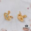 69300d7e12f62673a6fabf9c Vivienne Westwood Classic Full-Pavé Diamond Stud Earrings - Gold and Blue Diamonds