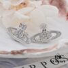 West Queen Classic Full Diamond Stud Earrings - Silver White Diamond