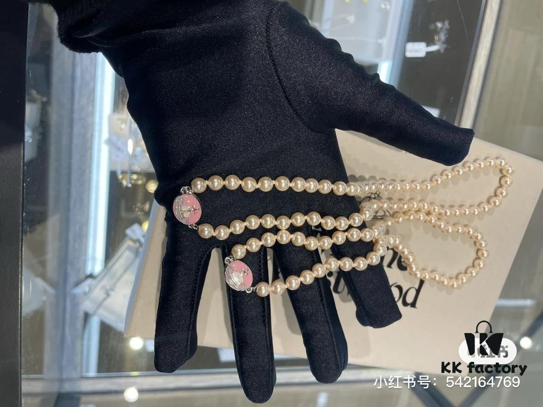 69300d8412f62673a6fabfa5 West Queen Enamel Pearl Necklace with Magnetic Clasp, Two Colors Available in Stock