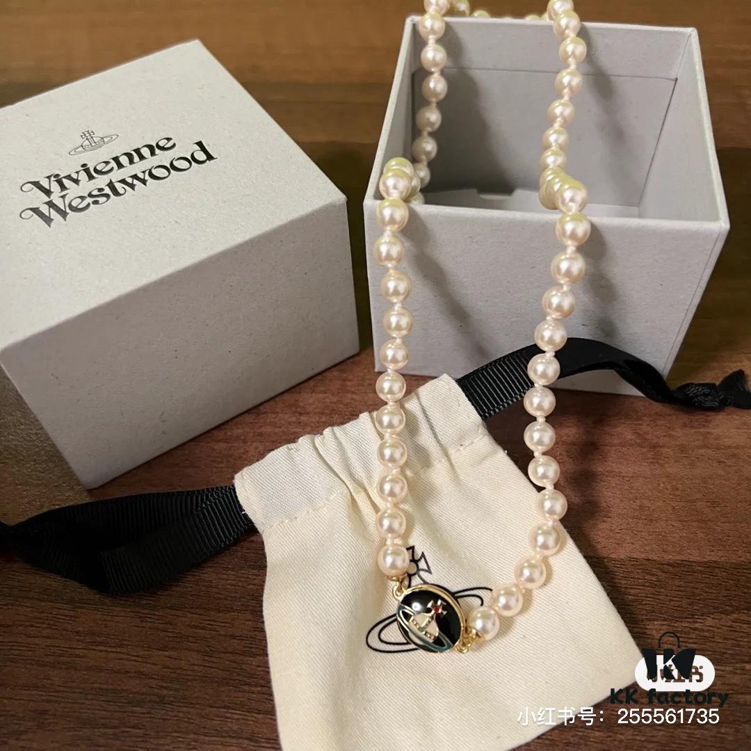 69300d8612f62673a6fabfa8 West Queen Enamel Pearl Necklace with Magnetic Clasp, Two Colors Available in Stock