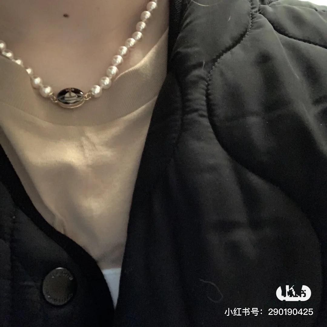 69300d8712f62673a6fabfa9 West Queen Enamel Pearl Necklace with Magnetic Clasp, Two Colors Available in Stock