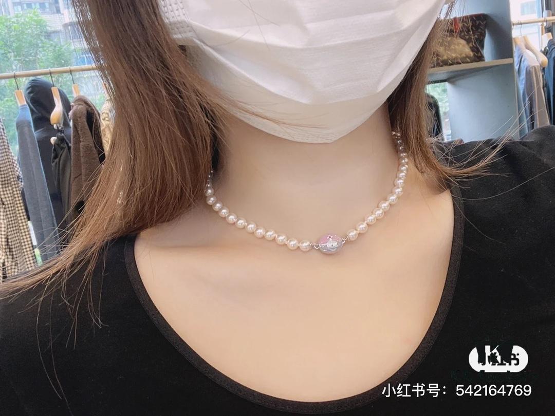 69300d8812f62673a6fabfac West Queen Enamel Pearl Necklace with Magnetic Clasp, Two Colors Available in Stock