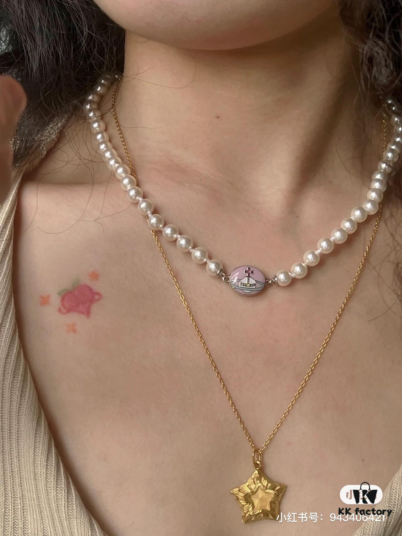 69300d8812f62673a6fabfad West Queen Enamel Pearl Necklace with Magnetic Clasp, Two Colors Available in Stock