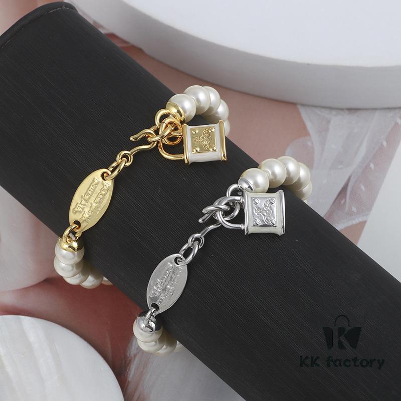 69300d8912f62673a6fabfae Wholesale European and American Fashion Jewelry Minimalist Enamel 3D Lock Pearl Cuff Bracelet for Women Drop Shipping Assorted Batch