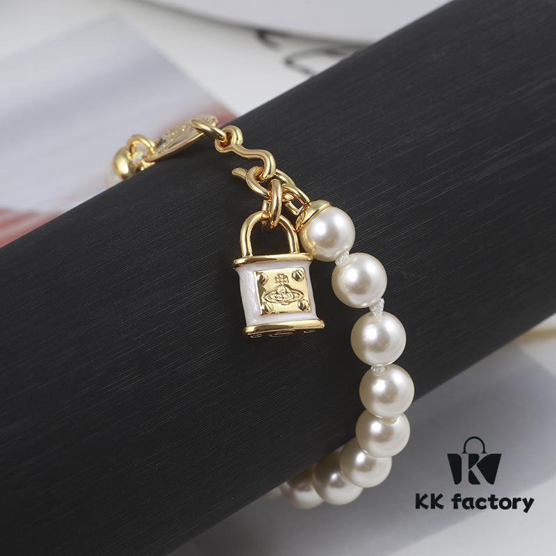 69300d8b12f62673a6fabfb2 Wholesale European and American Fashion Jewelry Minimalist Enamel 3D Lock Pearl Cuff Bracelet for Women Drop Shipping Assorted Batch