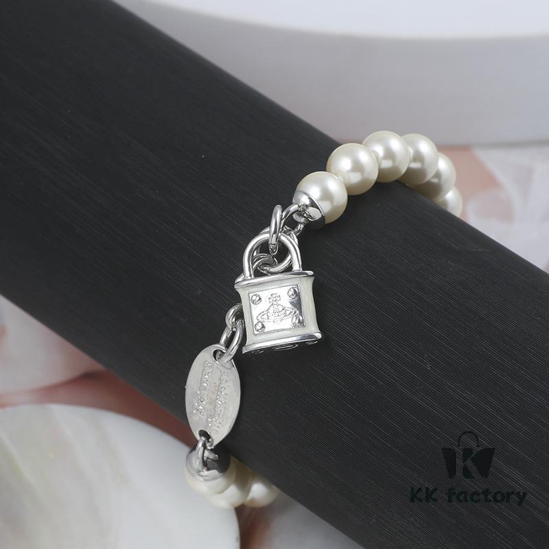69300d8c12f62673a6fabfb3 Wholesale European and American Fashion Jewelry Minimalist Enamel 3D Lock Pearl Cuff Bracelet for Women Drop Shipping Assorted Batch