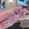 Vivian New Arrival Saturn Stud Earrings with Pin Design