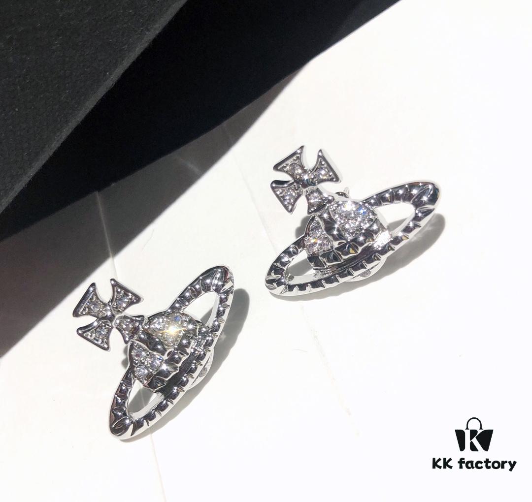 69300da612f62673a6fabfda Vivienne Westwood Saturn Planet Set Crown Earrings and Necklace, Celebrity Style, Custom Diamond-Inlaid Saturn Design, Fashion Trendsetter