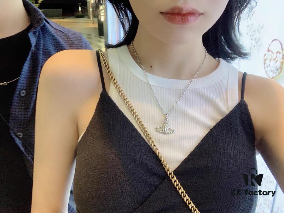 69300da712f62673a6fabfdc Vivienne Westwood Saturn Planet Set Crown Earrings and Necklace, Celebrity Style, Custom Diamond-Inlaid Saturn Design, Fashion Trendsetter