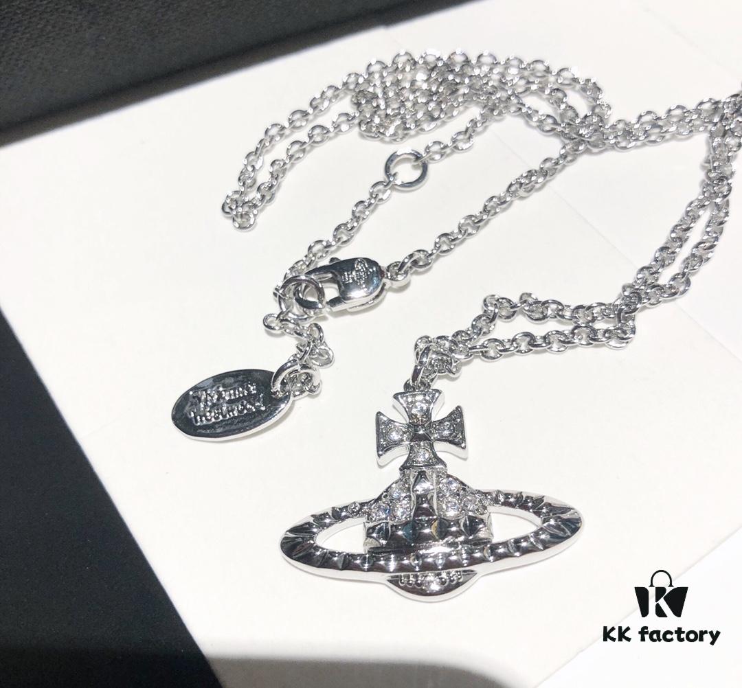 69300da812f62673a6fabfdd Vivienne Westwood Saturn Planet Set Crown Earrings and Necklace, Celebrity Style, Custom Diamond-Inlaid Saturn Design, Fashion Trendsetter